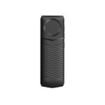 Black portable body camera with speaker grille, textured grip, and compact rectangular design.