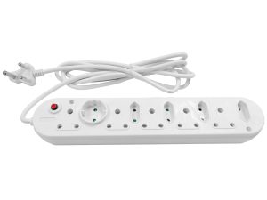MP-10W3M Multi Plug 5x16A 5x5A 3m Cord White | Rapidnet